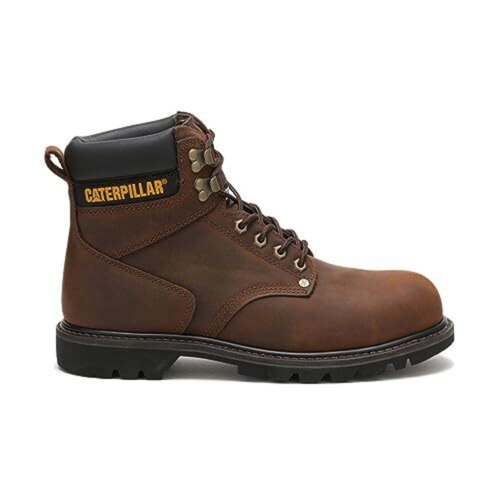 CAT FOOTWEAR MEN'S SECOND SHIFT STEEL TOE WORK BOOT, DARK BROWN, 9.5 WIDE